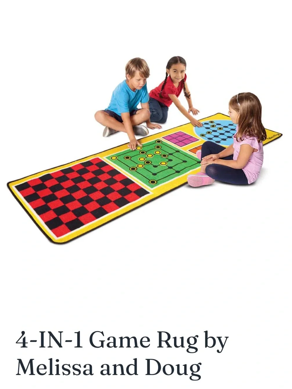 Melissa & Doug 4-in-1 Game Rug Educational Kids Activity Floor Mat Games